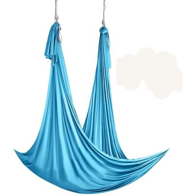 Vevor Hamak Aerial Yoga 5m Z Osprzętem 100gsm Nylon Do Treningu Niebieski Vevor Hamak Aerial Yoga 5m Z Osprzętem 100gsm Nylon Do Treningu Niebieski