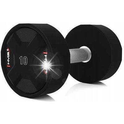 Hantel Hantla do Ćwiczeń Ogumowana 10kg Ciężarek Hantelek Trening HMS Hantel Hantla do Ćwiczeń Ogumowana 10kg Ciężarek Hantelek Trening HMS