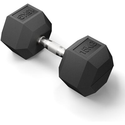 brak danych Hantel stalowy gumowany HEX 15 kg 4GRADE hantla fitness brak danych Hantel stalowy gumowany HEX 15 kg 4GRADE hantla fitness