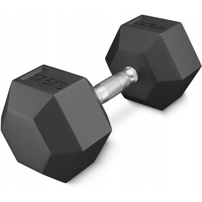 Hantel stalowy HEX do ćwiczeń 4FIZJO gumowany 17,5 kg Hantel stalowy HEX do ćwiczeń 4FIZJO gumowany 17,5 kg
