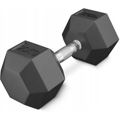 Hantel stalowy HEX do ćwiczeń 4FIZJO gumowany 20 kg Hantel stalowy HEX do ćwiczeń 4FIZJO gumowany 20 kg