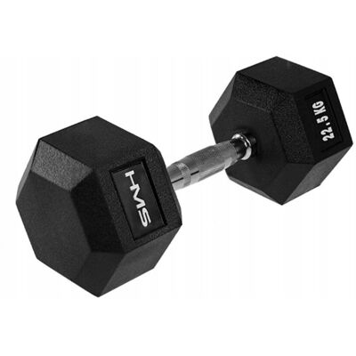 Hantla do Ćwiczeń Treningu HEX Ogumowana Stal 22,5kg HMS Solidna GUMA Hantla do Ćwiczeń Treningu HEX Ogumowana Stal 22,5kg HMS Solidna GUMA