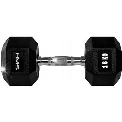 HMS HANTLA HANTELEK ŻELIWNY GUMOWANY HANTEL HANTLE HEX SOLIDNY WYTRZYMAŁY 18 KG HMS HANTLA HANTELEK ŻELIWNY GUMOWANY HANTEL HANTLE HEX SOLIDNY WYTRZYMAŁY 18 KG