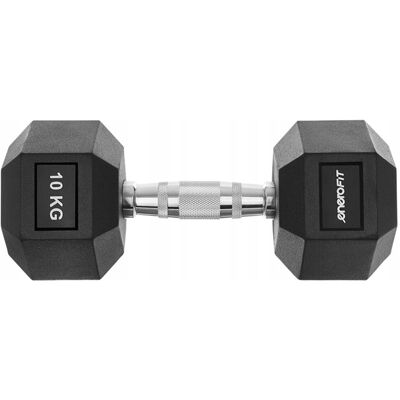 Enero HANTLA HANTELEK ŻELIWNY GUMOWANY SOLIDNY WYTRZYMAŁY HANTEL HANTLE HEX 10KG Enero HANTLA HANTELEK ŻELIWNY GUMOWANY SOLIDNY WYTRZYMAŁY HANTEL HANTLE HEX 10KG