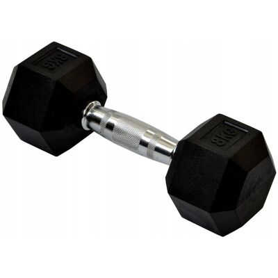 Enero HANTLA HANTELEK ŻELIWNY GUMOWANY SOLIDNY WYTRZYMAŁY HANTEL HANTLE HEX 8KG Enero HANTLA HANTELEK ŻELIWNY GUMOWANY SOLIDNY WYTRZYMAŁY HANTEL HANTLE HEX 8KG