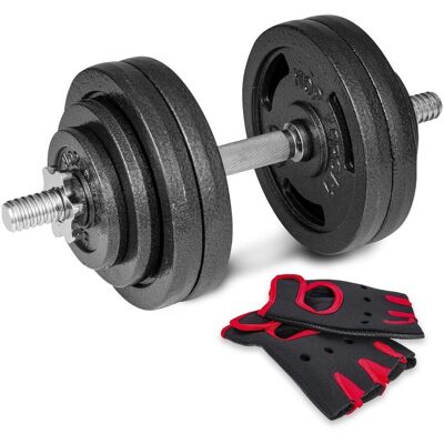 Hop-Sport Hantla żeliwna 1x30kg z rękawiczkami Hop-Sport Hantla żeliwna 1x30kg z rękawiczkami
