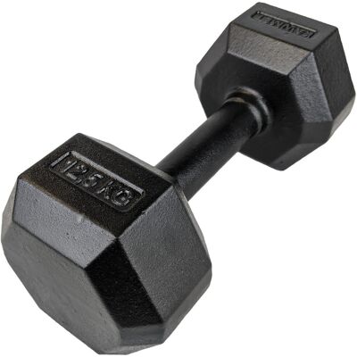 Hantla żeliwna HEX hexagonalna KAWMET 12,5kg Hantla żeliwna HEX hexagonalna KAWMET 12,5kg