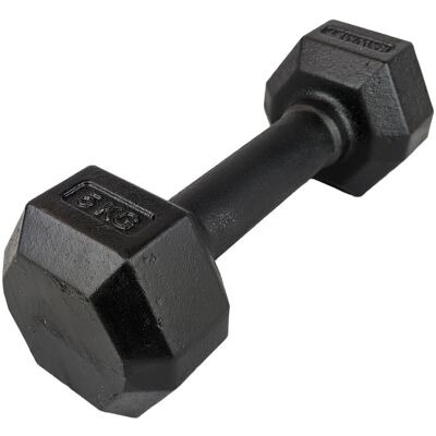 Hantla żeliwna HEX hexagonalna KAWMET 5kg Hantla żeliwna HEX hexagonalna KAWMET 5kg