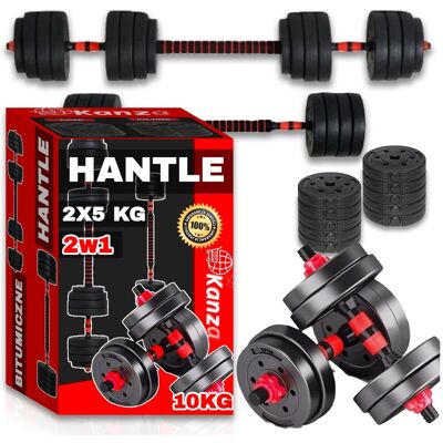 KANZA HANTLE 10kg BITUMICZNE 2x5kg + GRYF SZTANGA ZESTAW HANTLI REGULOWANYCH KANZA HANTLE 10kg BITUMICZNE 2x5kg + GRYF SZTANGA ZESTAW HANTLI REGULOWANYCH