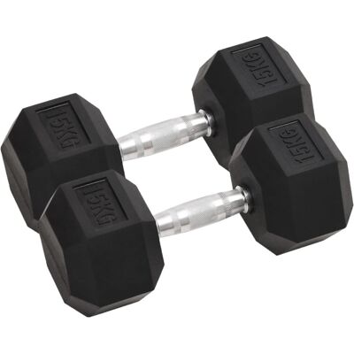 Hantla hex w żeliwa vidaXL - 15 kg - Sprzęt fitness Hantla hex w żeliwa vidaXL - 15 kg - Sprzęt fitness