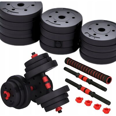 Inny producent Hantle 20kg 2x10kg + SZTANGA ZESTAW CIĘŻARKÓW DO ĆWICZEŃ regulowane Inny producent Hantle 20kg 2x10kg + SZTANGA ZESTAW CIĘŻARKÓW DO ĆWICZEŃ regulowane
