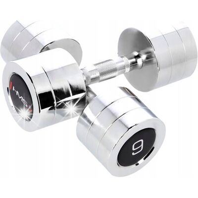 HANTLE CHROMOWANE DO ĆWICZEŃ ZESTAW HANTLI CHROM HMS 9KG 2x HANTLE CHROMOWANE DO ĆWICZEŃ ZESTAW HANTLI CHROM HMS 9KG 2x