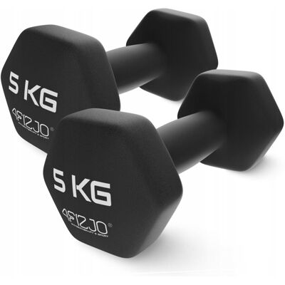 4FIZJO HANTLE DO ĆWICZEŃ HANTELKI WINYLOWE CIĘŻARKI REHABILITACJA FITNESS 2x5 KG 4FIZJO HANTLE DO ĆWICZEŃ HANTELKI WINYLOWE CIĘŻARKI REHABILITACJA FITNESS 2x5 KG