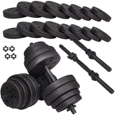 Springos Hantle Kompozytowe 30kg 2x15kg Gryf Zestaw Springos Hantle Kompozytowe 30kg 2x15kg Gryf Zestaw