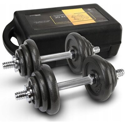 Cornix HANTLE REGULOWANE 20KG 2x10KG ŻELIWNE ZESTAW W WALIZCE DOMOWA SIŁOWNIA Cornix HANTLE REGULOWANE 20KG 2x10KG ŻELIWNE ZESTAW W WALIZCE DOMOWA SIŁOWNIA