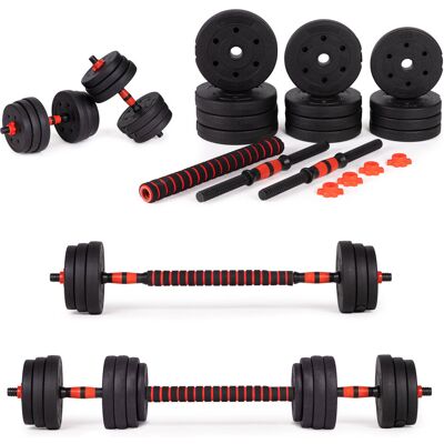 Modernhome Hantle regulowane 2x 10kg sztanga zestaw 20kg gryf Modernhome Hantle regulowane 2x 10kg sztanga zestaw 20kg gryf