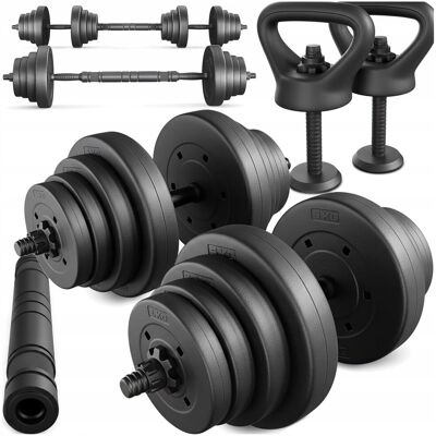LAZYhome Hantle regulowane 40kg zestaw hantli 2x20kg gryf kettlebell SZTANGA KETTLE LAZYhome Hantle regulowane 40kg zestaw hantli 2x20kg gryf kettlebell SZTANGA KETTLE