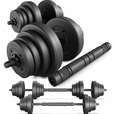 Hantle regulowane bitumiczne sztanga 40kg zestaw hantli 2x20kg Trex Sport Hantle regulowane bitumiczne sztanga 40kg zestaw hantli 2x20kg Trex Sport