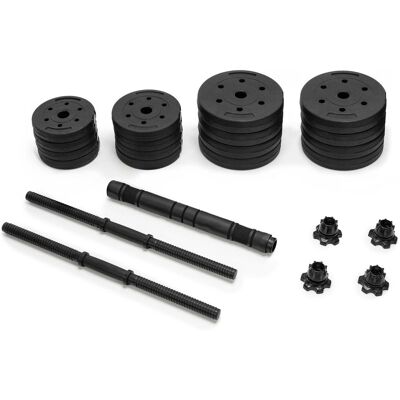 Springos Hantle z regulacją obciążenia Actiget 30 kg do treningu siłowego zestaw 2x15 kg talerze, gryf Springos Hantle z regulacją obciążenia Actiget 30 kg do treningu siłowego zestaw 2x15 kg talerze, gryf