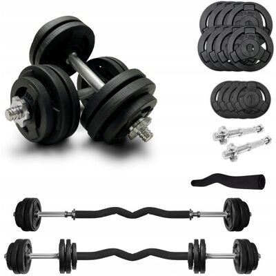 SPORT FOR FUN HANTLE ŻELIWNE 2x15kg łącznik gryf łamany kierownica zestaw 30kg tri-grip SPORT FOR FUN HANTLE ŻELIWNE 2x15kg łącznik gryf łamany kierownica zestaw 30kg tri-grip