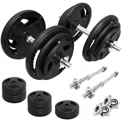 Inny producent HANTLE ŻELIWNE 2x50 kg gryf Talerze zestaw regulowane do ćwiczeń tri grip Inny producent HANTLE ŻELIWNE 2x50 kg gryf Talerze zestaw regulowane do ćwiczeń tri grip