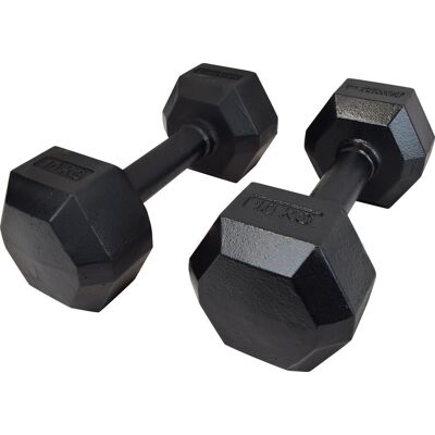 Hantle żeliwne HEX hexagonalne KAWMET 2x10 kg Hantle żeliwne HEX hexagonalne KAWMET 2x10 kg