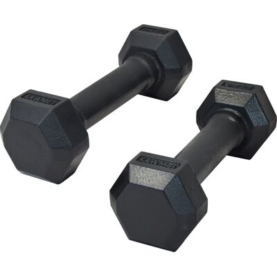 Hantle żeliwne HEX hexagonalne KAWMET 2x2,5kg Hantle żeliwne HEX hexagonalne KAWMET 2x2,5kg