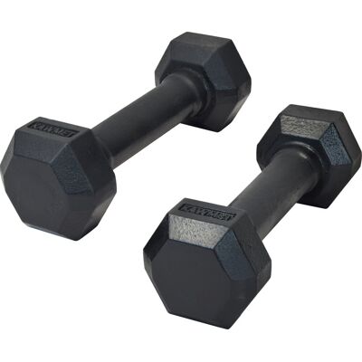Hantle żeliwne HEX hexagonalne KAWMET 2x5 kg Hantle żeliwne HEX hexagonalne KAWMET 2x5 kg