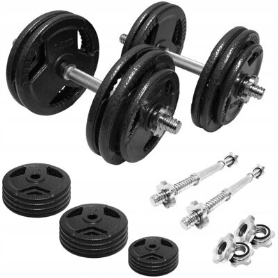 SPORT FOR FUN HANTLE ŻELIWNE REGULOWANE 2x15kg gryf Talerze zestaw 30kg SPORT FOR FUN HANTLE ŻELIWNE REGULOWANE 2x15kg gryf Talerze zestaw 30kg