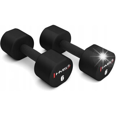 Hantle Zestaw Ciężarki Hantelki Hantli 2x6kg HMS Czarne do Ćwiczeń Fitness Hantle Zestaw Ciężarki Hantelki Hantli 2x6kg HMS Czarne do Ćwiczeń Fitness