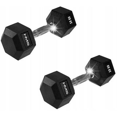 Hex Pro 10kg Na Siłownie do Ćwiczeń HMS Solidna Guma Stal Hex Pro 10kg Na Siłownie do Ćwiczeń HMS Solidna Guma Stal