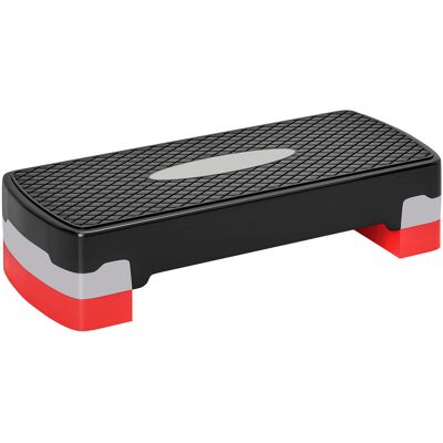 HOMCOM Stepboard Aerobic Stepper 2-poziomowy, regulowany, wysokość 10-15 cm, antypoślizgowy stepper fitness, mini step do domu i biura, czarno-szary.. HOMCOM Stepboard Aerobic Stepper 2-poziomowy, regulowany, wysokość 10-15 cm, antypoślizgowy stepper fitness, mini step do domu i biura, czarno-szary..