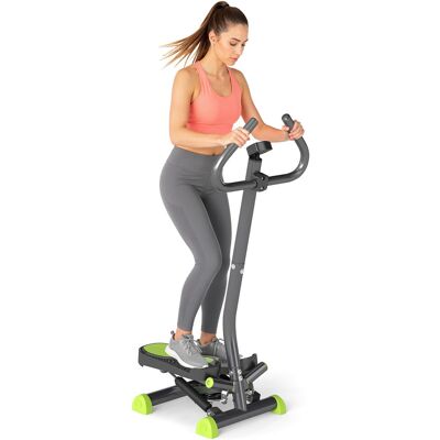 Homcom Stepper Fitness Swing Stepper Z Ekranem Lcd I Kierownicą Trenażer Domowy Do Domu Do 100 Kg Stal Abs Szary + Zielony 55 X 44 X 108 Cm Homcom Stepper Fitness Swing Stepper Z Ekranem Lcd I Kierownicą Trenażer Domowy Do Domu Do 100 Kg Stal Abs Szary + Zielony 55 X 44 X 108 Cm
