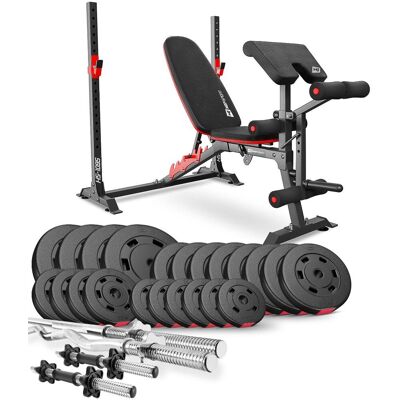 Hop-Sport, Zestaw kulturystyczny z ławką, Premium HS-1095, 135 kg Hop-Sport, Zestaw kulturystyczny z ławką, Premium HS-1095, 135 kg