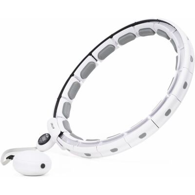 Springos Hula Hop Fitness Actiget Składane Z Obciążeniem, Licznikiem I Wypustkami Masującymi, Biało-Szare Springos Hula Hop Fitness Actiget Składane Z Obciążeniem, Licznikiem I Wypustkami Masującymi, Biało-Szare