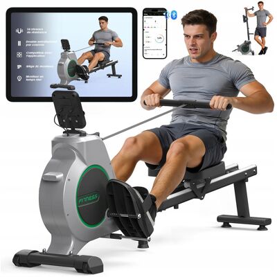 JUICEASE Wioślarz Magnetyczny do Ćwiczeń w Domu, Koło zamachowe 3 kg, 16 poziomów oporu, Cichy, z funkcją Bluetooth i uchwytem na urządzenia mobilne JUICEASE Wioślarz Magnetyczny do Ćwiczeń w Domu, Koło zamachowe 3 kg, 16 poziomów oporu, Cichy, z funkcją Bluetooth i uchwytem na urządzenia mobilne