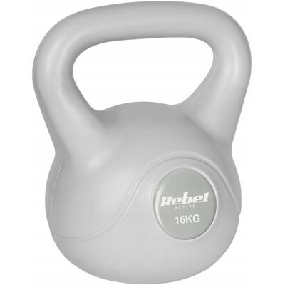 Kettlebell 16g Szary Kettle Hantel Odważnik Kula Do Ćwiczeń Abs Rebel Kettlebell 16g Szary Kettle Hantel Odważnik Kula Do Ćwiczeń Abs Rebel