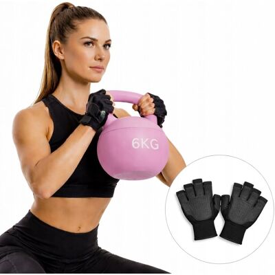 Inny producent KETTLEBELL 6 kg miękki ketle kula hantla FITNESS trening w domu róż rękawiczki Inny producent KETTLEBELL 6 kg miękki ketle kula hantla FITNESS trening w domu róż rękawiczki