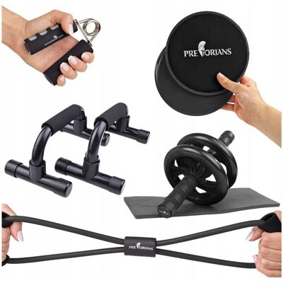 Pretorians KÓŁKO ROLLER DO ĆWICZEŃ POMPEK MIĘŚNI BRZUCHA FITNESS UCHWYT ŚCISKACZ 5W1 Pretorians KÓŁKO ROLLER DO ĆWICZEŃ POMPEK MIĘŚNI BRZUCHA FITNESS UCHWYT ŚCISKACZ 5W1