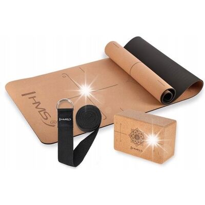 Komplet Mata Fitness Do Ćwiczeń Jogi Yoga + Kostka Treningowa + Pasek HMS Komplet Mata Fitness Do Ćwiczeń Jogi Yoga + Kostka Treningowa + Pasek HMS