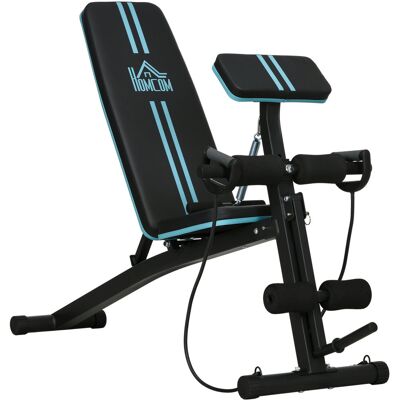 Ławka treningowa HOMCOM, wielofunkcyjna ławka treningowa z 7-stopniową regulacją oparcia, składana ławka fitness, udźwig do 300 kg, do użytku domowe.. Ławka treningowa HOMCOM, wielofunkcyjna ławka treningowa z 7-stopniową regulacją oparcia, składana ławka fitness, udźwig do 300 kg, do użytku domowe..
