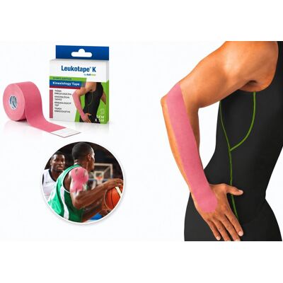 Actimove LEUKOTAPE Taśma do kinesiotapingu sportowa plaster 5cmx5m różowy Actimove LEUKOTAPE Taśma do kinesiotapingu sportowa plaster 5cmx5m różowy