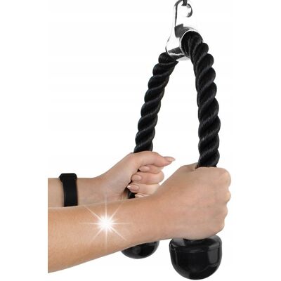 Retoo LINA NA TRICEPS DO WYCIĄGU ATLASU SZNUR UCHWYT KARABIŃCZYK NA SIŁOWNIE Retoo LINA NA TRICEPS DO WYCIĄGU ATLASU SZNUR UCHWYT KARABIŃCZYK NA SIŁOWNIE
