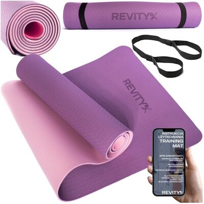 MATA DO ĆWICZEŃ FITNESS/JOGA /REVITY/ ANTYPOŚLIZGOWA FIOLETOWA PLAN TRENINGOWY MATA DO ĆWICZEŃ FITNESS/JOGA /REVITY/ ANTYPOŚLIZGOWA FIOLETOWA PLAN TRENINGOWY