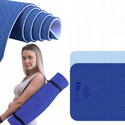 Mata Do Ćwiczeń Joga Fitness Antypoślizgowa Dwukolorowa TPE Fit.me Mata Do Ćwiczeń Joga Fitness Antypoślizgowa Dwukolorowa TPE Fit.me