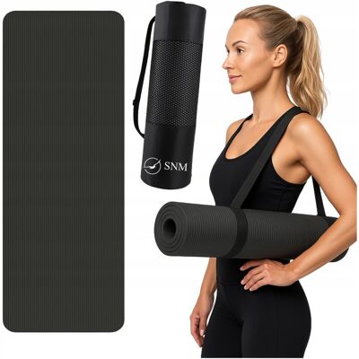 SNM Mata do Ćwiczeń Jogi Fitness Gimnastyczna Karimata Antypoślizgowa Nbr Gruba Czarna SNM Mata do Ćwiczeń Jogi Fitness Gimnastyczna Karimata Antypoślizgowa Nbr Gruba Czarna