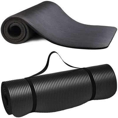 Inny producent Mata do ćwiczeń Jogi Fitness Pilatesu gimnastyczna 185x58 1cm Alogy antypoślizgowa wodoodporna Czarna Inny producent Mata do ćwiczeń Jogi Fitness Pilatesu gimnastyczna 185x58 1cm Alogy antypoślizgowa wodoodporna Czarna