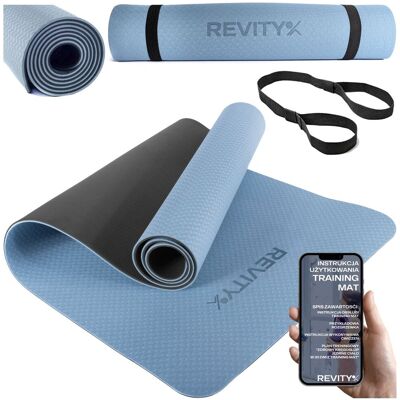 Mata do ćwiczeń jogi pilatesu fitness antypoślizgowa 183cm x 61cm x 6mm Revity Mata do ćwiczeń jogi pilatesu fitness antypoślizgowa 183cm x 61cm x 6mm Revity