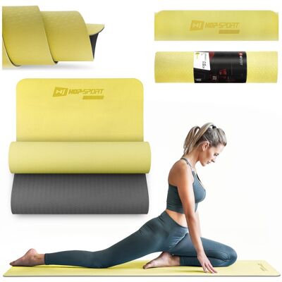 Mata do ćwiczeń TPE 0,6cm żółto/szara Hop-Sport Mata do ćwiczeń TPE 0,6cm żółto/szara Hop-Sport