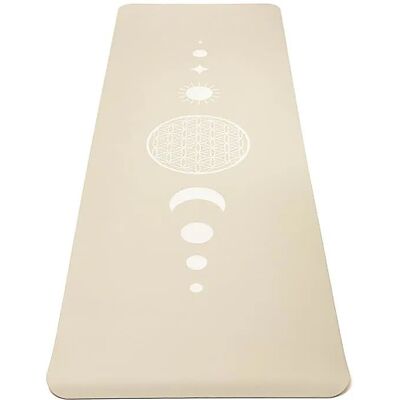 Mata do ćwiczeń Yogi & Yogini Premium TPE 5 mm Kwiat Życia beżowy joga pilates Mata do ćwiczeń Yogi & Yogini Premium TPE 5 mm Kwiat Życia beżowy joga pilates